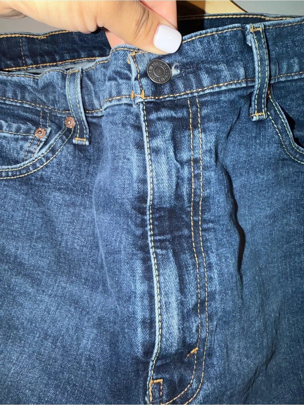 Levi’s 505 Regular Fit Straight Leg Jeans Dark Wash Denim Men’s 38x30